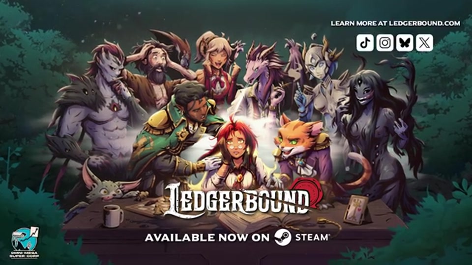 Official Ledgerbound launch-trailer ensemble frame